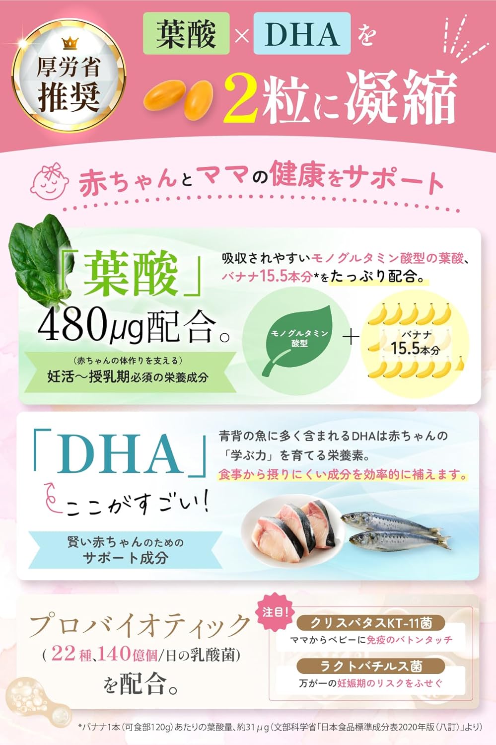 葉酸プラスたっぷりDHA・ママパケ